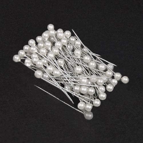 100pcs White Round Pearl Headed Pins Buttonholes Corsages Bridal Floral Craft 100pcs White Round Pearl Headed Pins Buttonholes Corsages Bridal Floral Craft